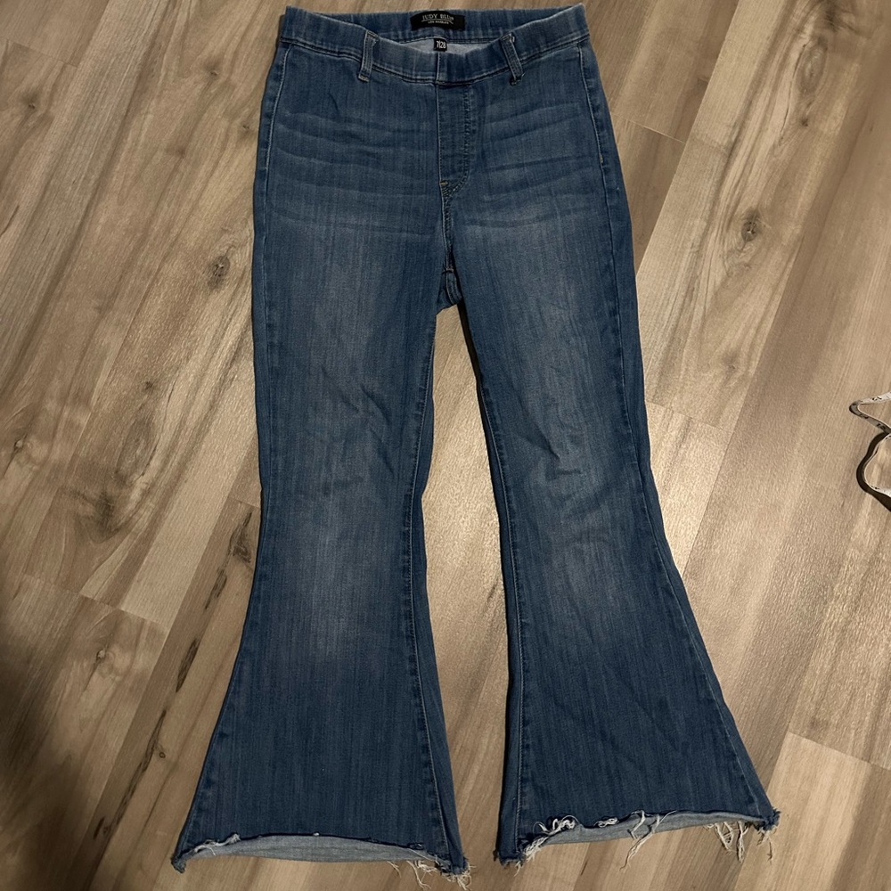 Judy Blue Pull On Jeans Super Flare Stretch Wide Leg High Rise JB88277 Size 7/28